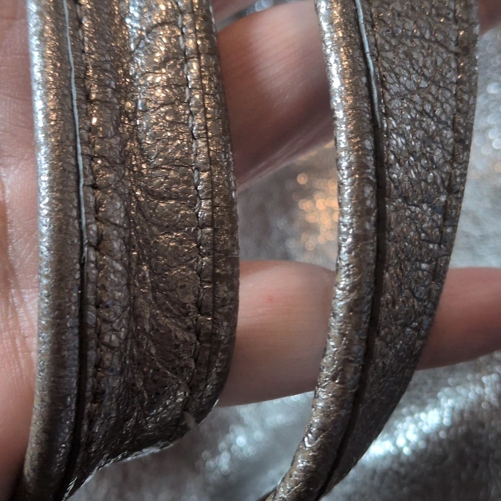 Coach Poppy Mettalic Silver Glam Tote - Picture 10 of 12